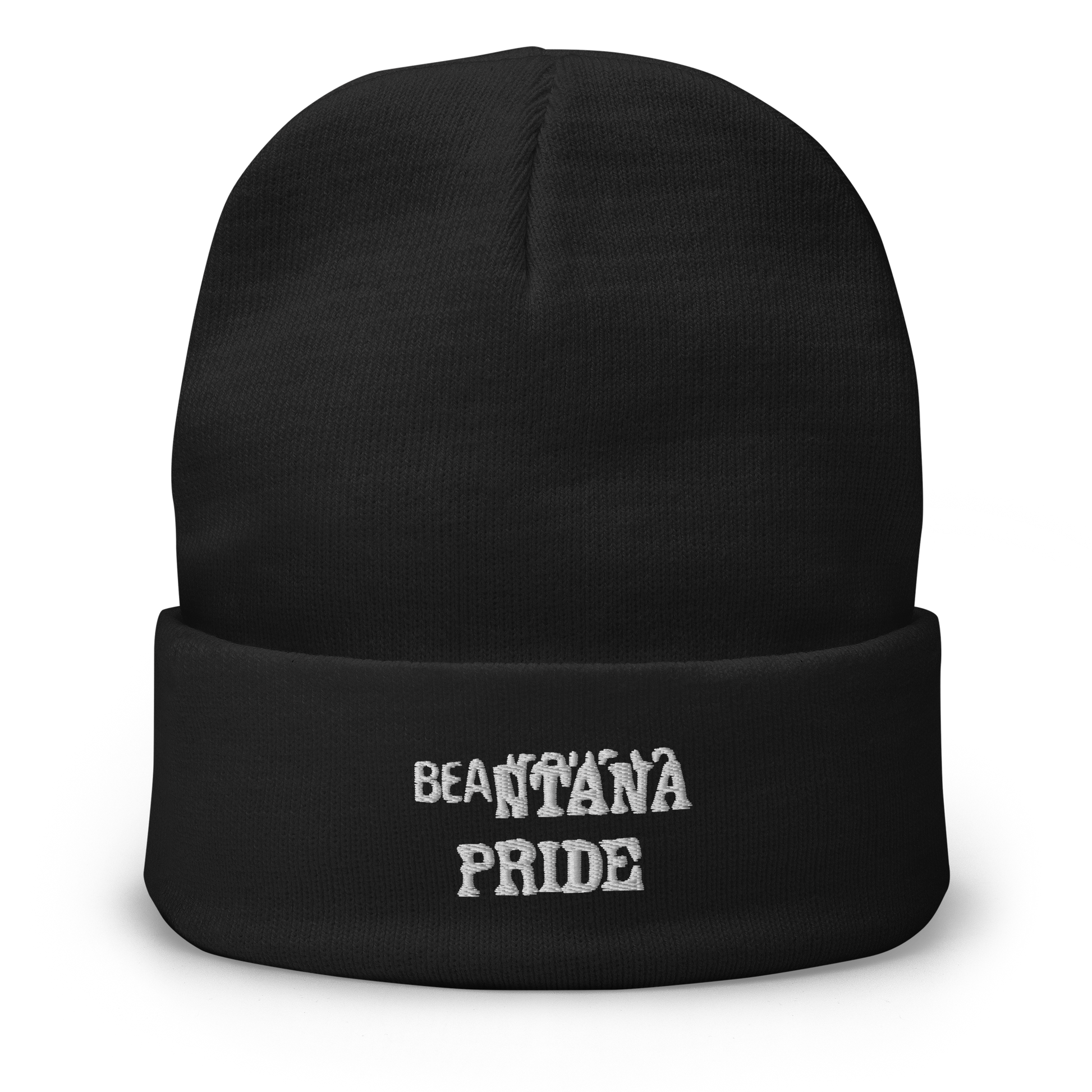 black beantana beanie with embroidery