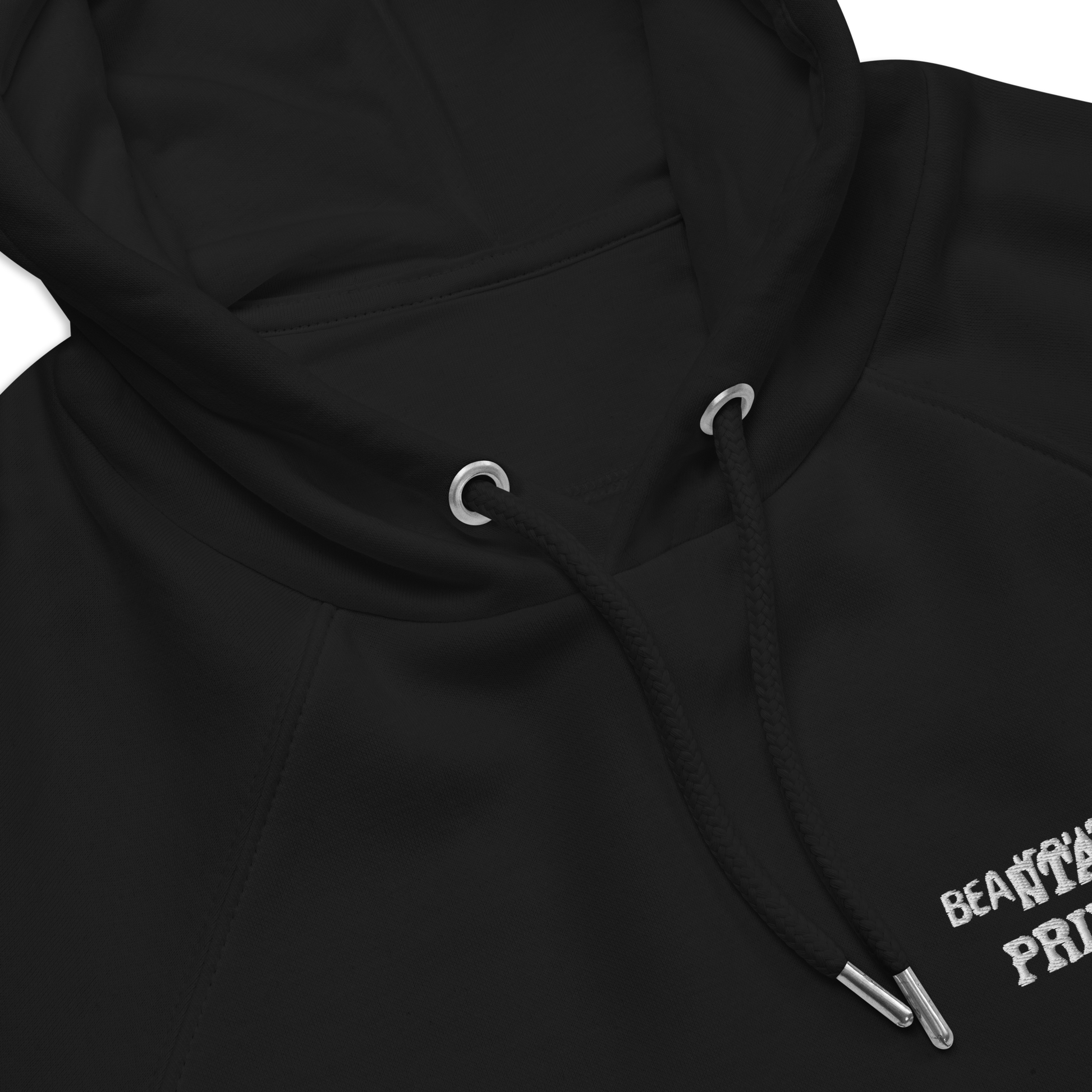 black beantana hoodie with embroidery from the front