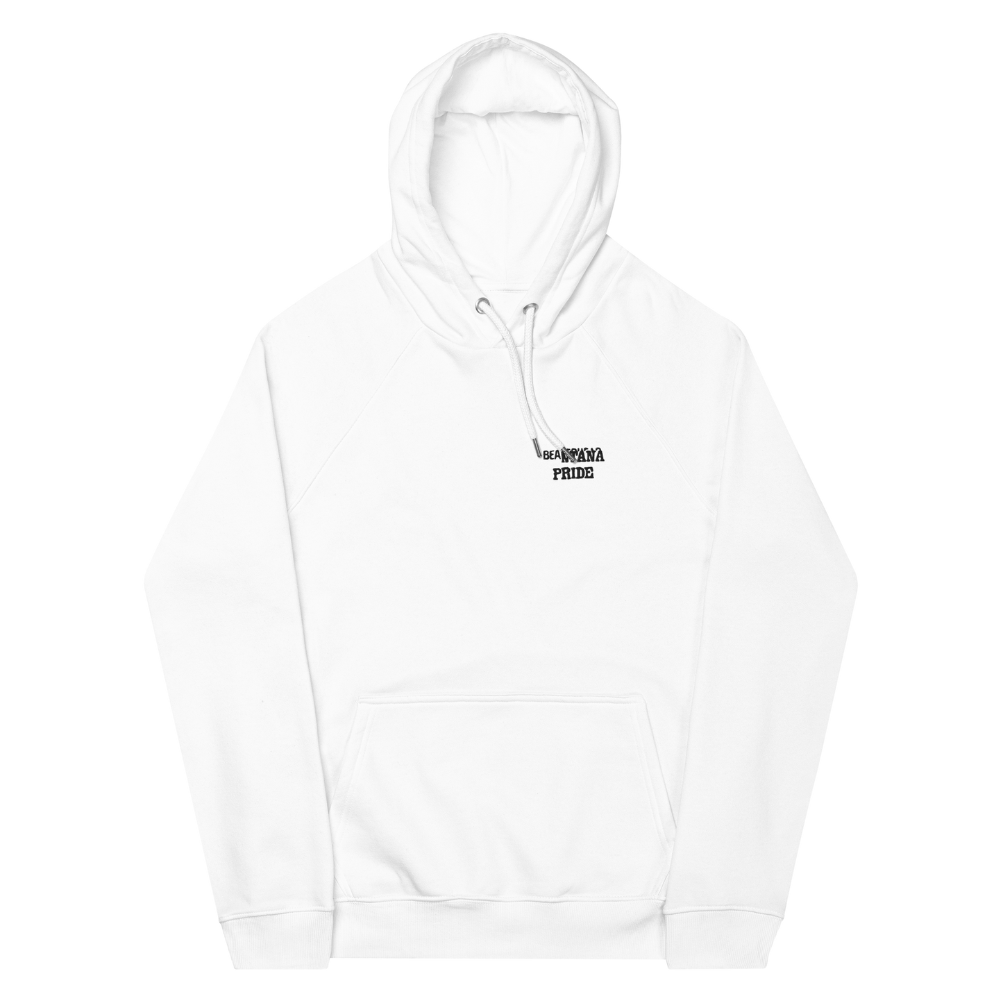 white beantana hoodie with embroidery from the front