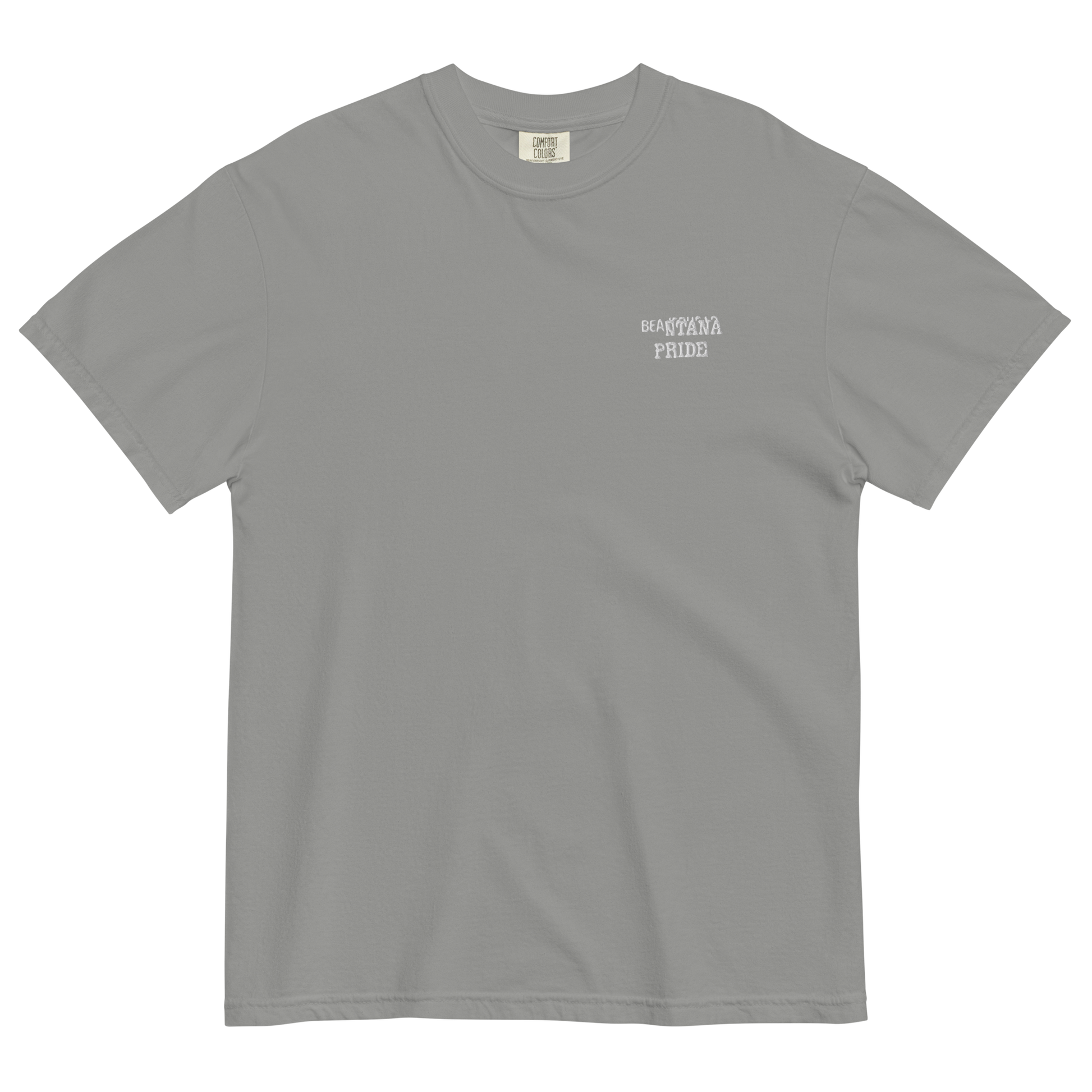 grey beantana t-shirt with embroidery from the front