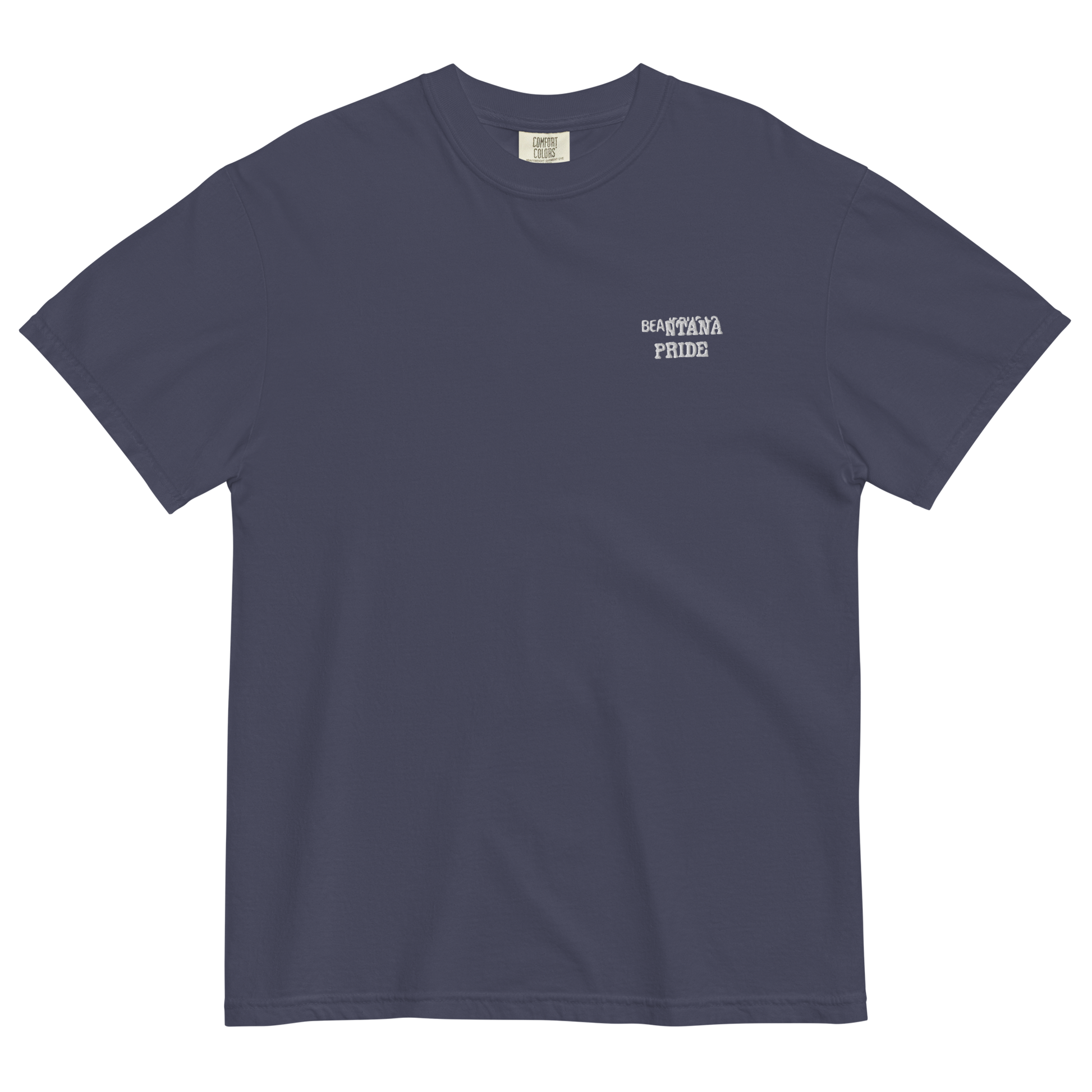 true-navy beantana t-shirt with embroidery from the front