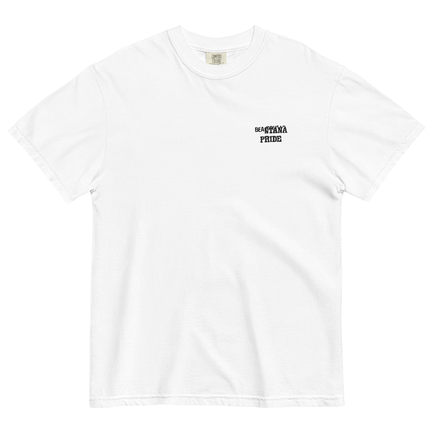 white beantana t-shirt with embroidery from the front