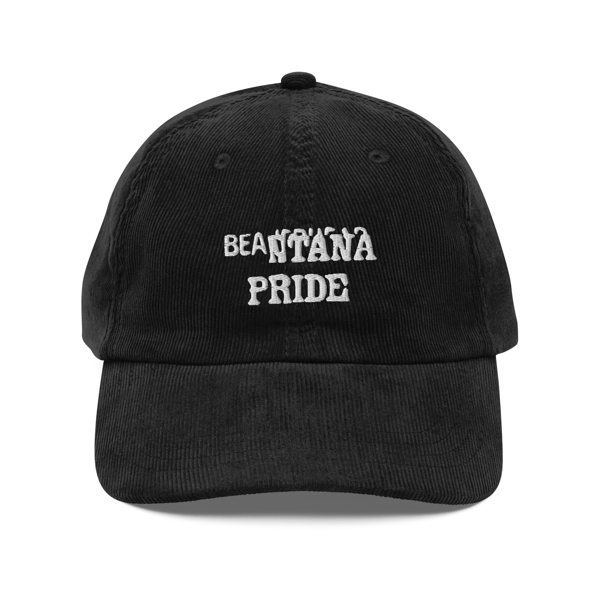 black beantana vintage corduroy cap from the front