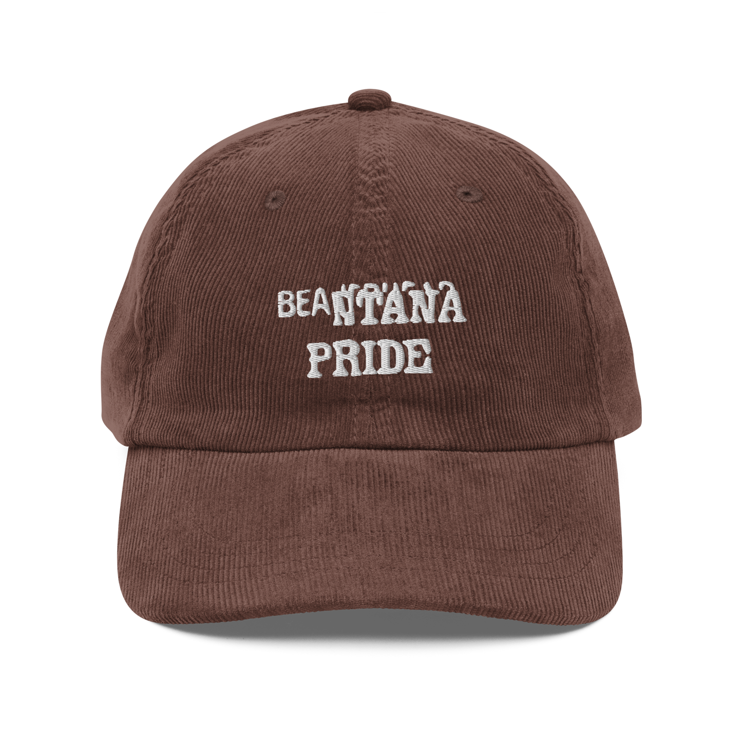 brown beantana vintage corduroy cap from the front